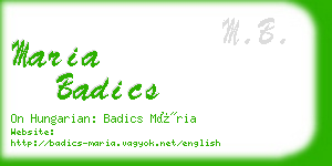 maria badics business card